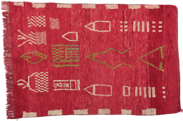 5 x 8 Vintage Red Boujad Moroccan Rug 20265