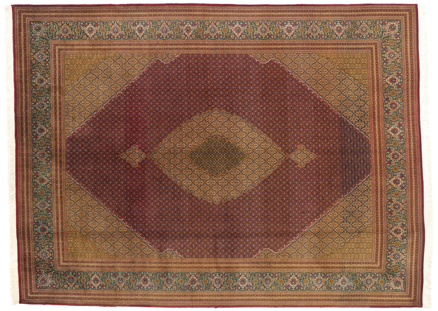 10 x 13 Vintage Persian Mahi Tabriz Rug 76693