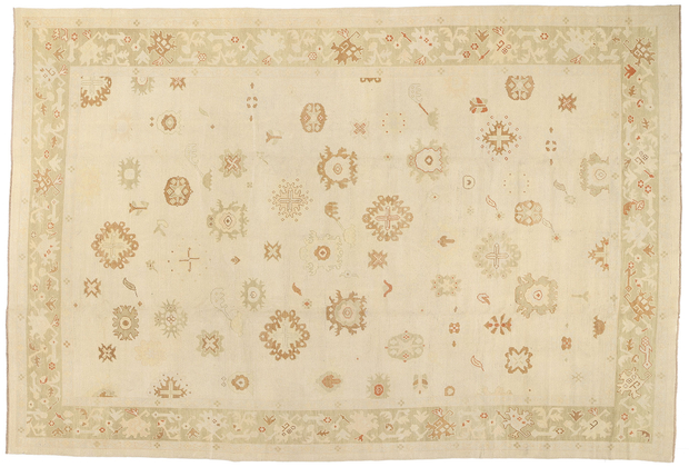 11 x 15 Modern Earth-Tone Turkish Oushak Rug 51609