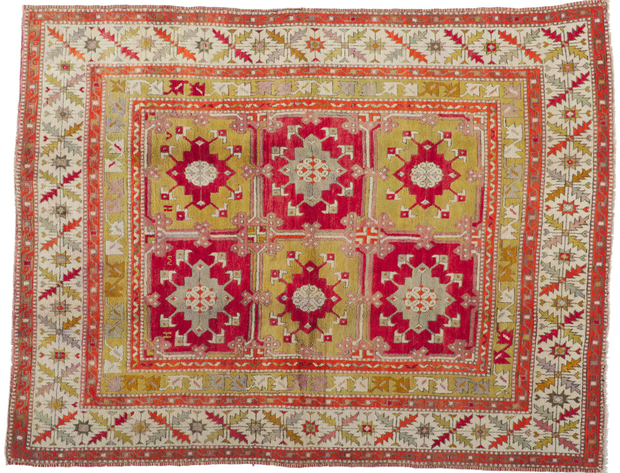 6 x 8 Vintage Turkish Colorful Oushak Rug 51781