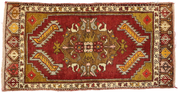 1 x 3 Vintage Turkish Yastik Rug 51834