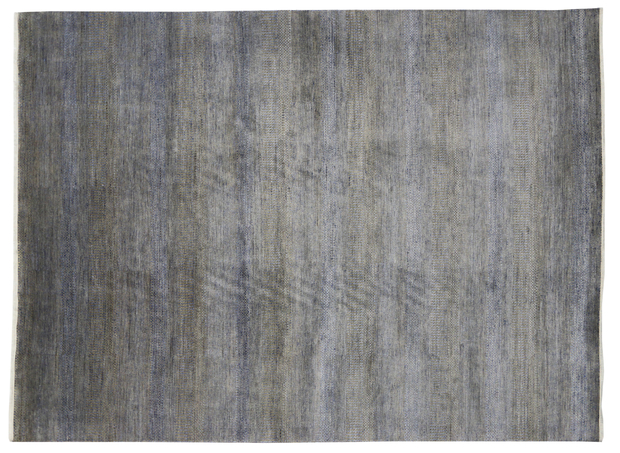 9 x 12 Gray Transitional Wool and Silk Rug 30332