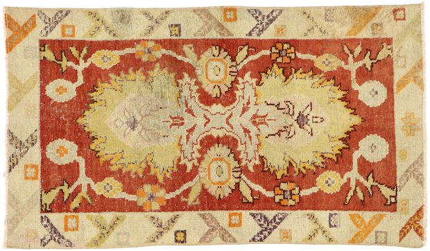 3 x 4 Vintage Turkish Oushak Rug 52101