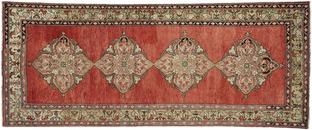 4 x 11 Vintage Turkish Oushak Rug 52178