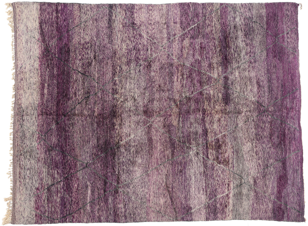 10 x 14 Modern Purple Beni Mrirt Moroccan Rug 20524