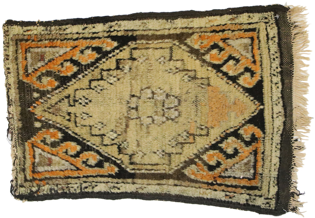 1 x 2 Antique Turkish Oushak Rug 77166
