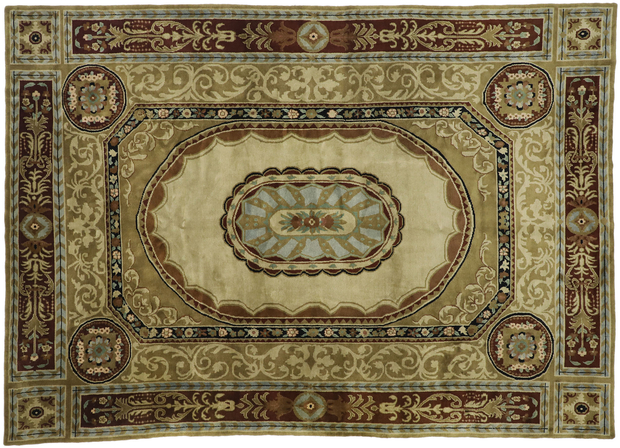 10 x 14 Vintage Savonnerie Tibetan Rug 77314