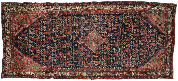 4 x 9 Antique Persian Hamadan Rug 77343