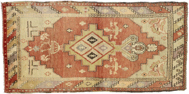 3 x 7 Vintage Turkish Oushak Rug 50173