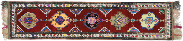 3 x 13 Vintage Turkish Oushak Rug Runner 52718