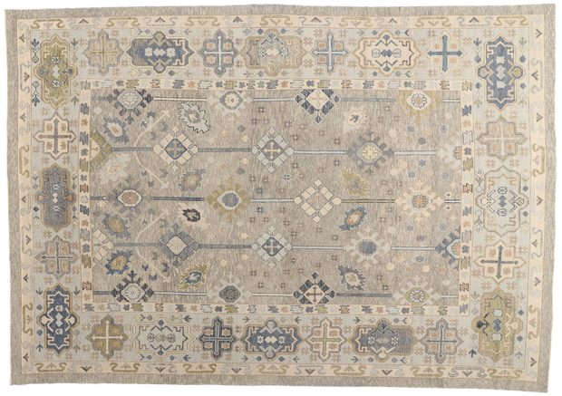 10 x 14 Modern Gray Turkish Oushak Rug 52890