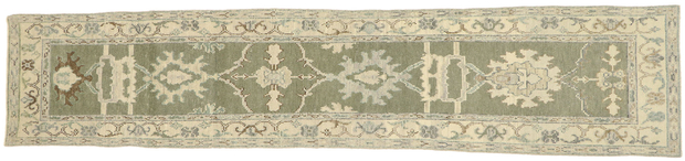 3 x 13 Earth-Tone Turkish Oushak Rug Runner 52893