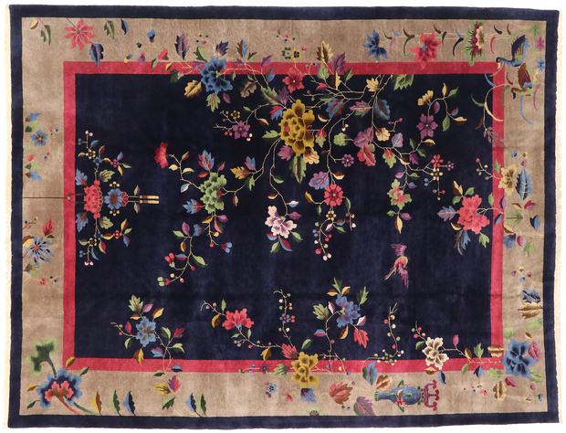 9 x 11 Antique Chinese Art Deco Rug 77452