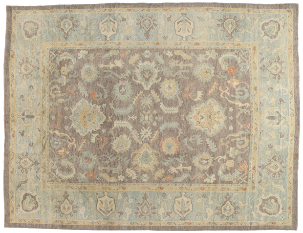 12 x 15 Modern Earth-Tone Turkish Oushak Rug 53157