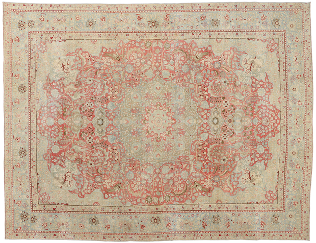 10 x 12 Distressed Antique Persian Tabriz Rug 53165