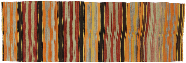5 x 15 Vintage Turkish Striped Kilim Rug 53117