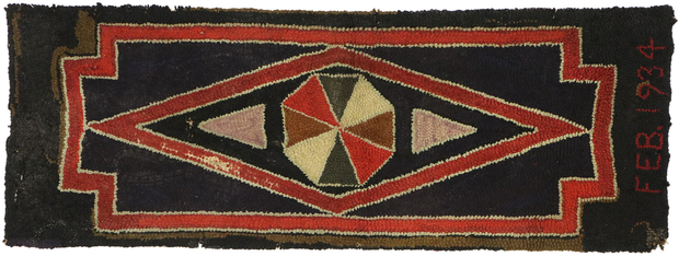 2 x 4 Antique American Hooked Rug 77502