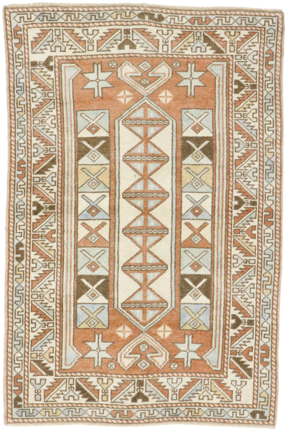 3 x 4 Vintage Turkish Oushak Rug 53522