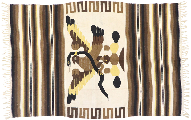 4 x 7 Vintage Mexican Zapotec Kilim Rug 77802