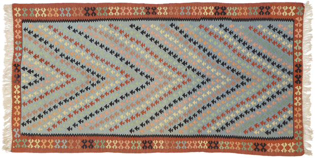 3 x 7 Vintage Persian Shiraz Kilim Rug 77808