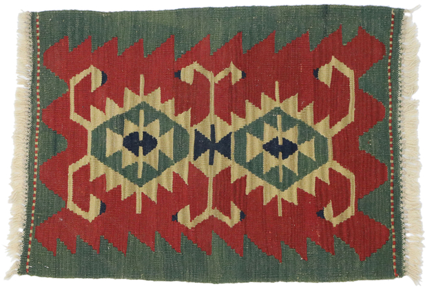 2 x 3 Vintage Persian Shiraz Kilim Rug 77860
