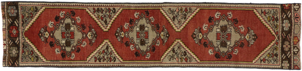 2 x 9 Vintage Red Turkish Oushak Rug 51147
