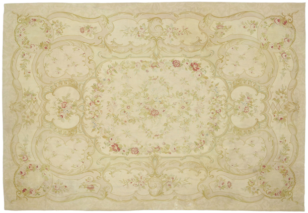 10 x 14 Vintage French Aubusson Rug 78082