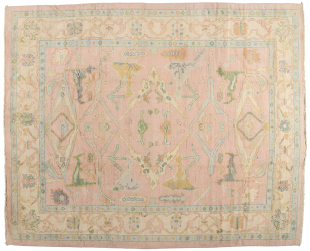 12 x 15 Modern Pink Oushak Rug 80672