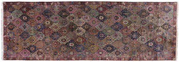 10 x 28 Antique Indian Garden Panel Agra Rug 77790