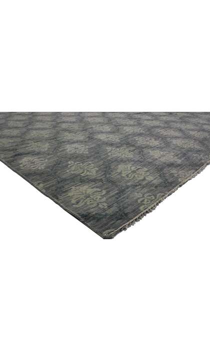 10 x 14 Transitional Gray Damask Rug 30257