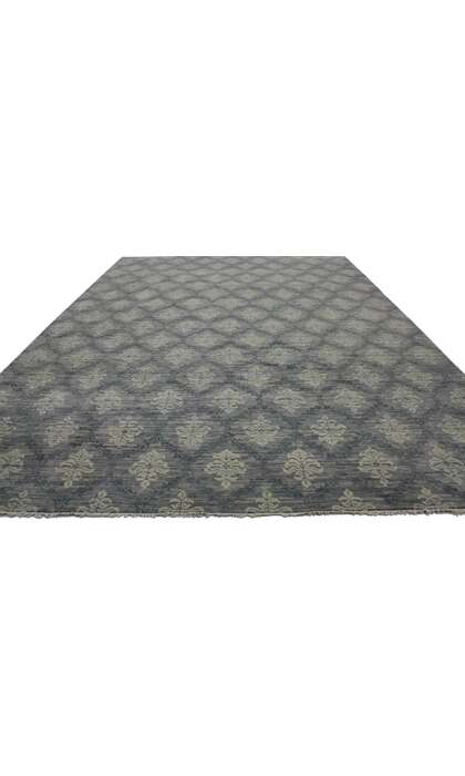 10 x 14 Transitional Gray Damask Rug 30257