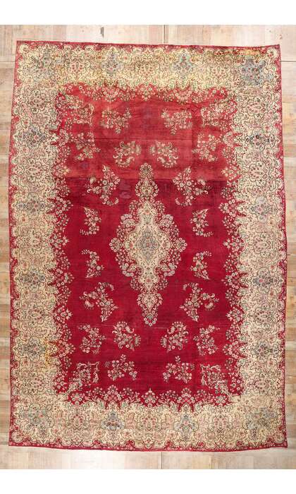 11 x 17 Antique Red Persian Kerman Rug 76516
