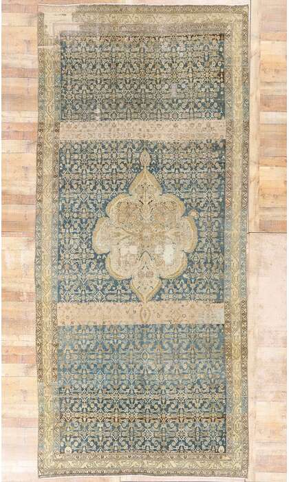 7 x 15 Distressed Antique Persian Malayer Rug 51881