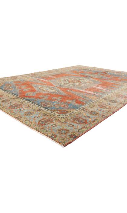 8 x 12 Distressed Antique Persian Viss Rug 60880