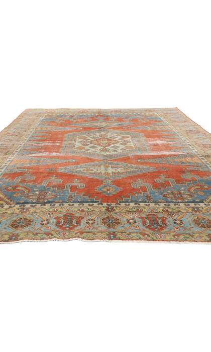 8 x 12 Distressed Antique Persian Viss Rug 60880
