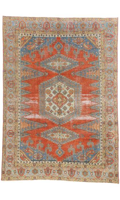8 x 12 Distressed Antique Persian Viss Rug 60880