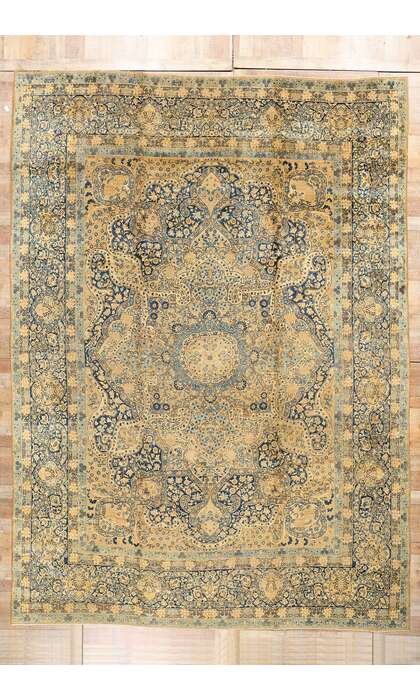 11 x 16 Late 19th Century Antique Persian Yazd Rug 73956