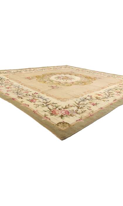 12 x 13 Late 19th Century Antique Spanish Savonnerie Square Rug 72167