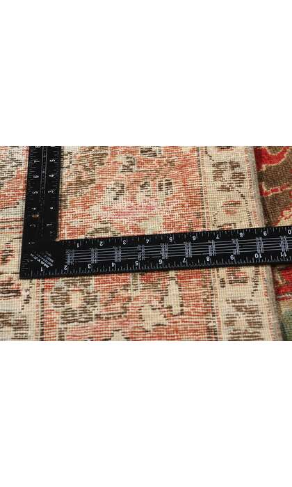 9 x 12 Red and Green Antique Turkish Mahal Rug 52679