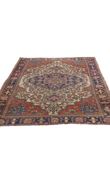 4 x 5 Antique Persian Farahan Rug 78971