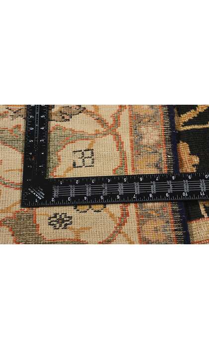 9 x 10 Late 19th Century Antique Black Persian Sultanabad Rug 77104