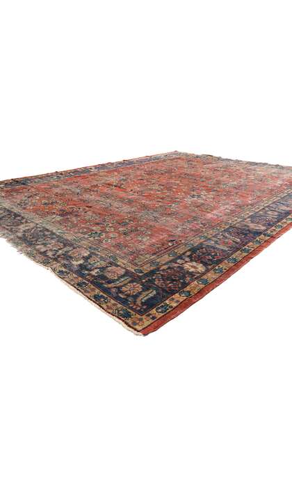 10 x 13 Late 19th Century Distressed Antique Persian Mahal Rug 76704