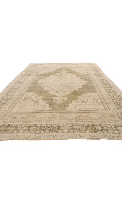 7 x 12 Vintage Earth-Tone Turkish Oushak Rug 52488