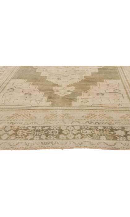 7 x 12 Vintage Earth-Tone Turkish Oushak Rug 52488