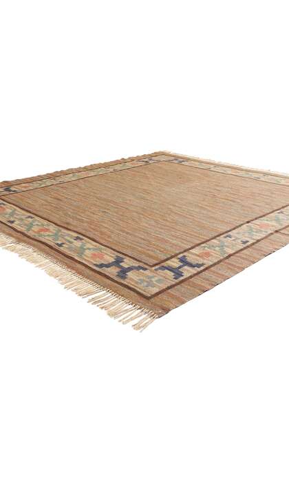 7 x 7 Vintage Swedish Scandinavian Rollakan Rug 79054