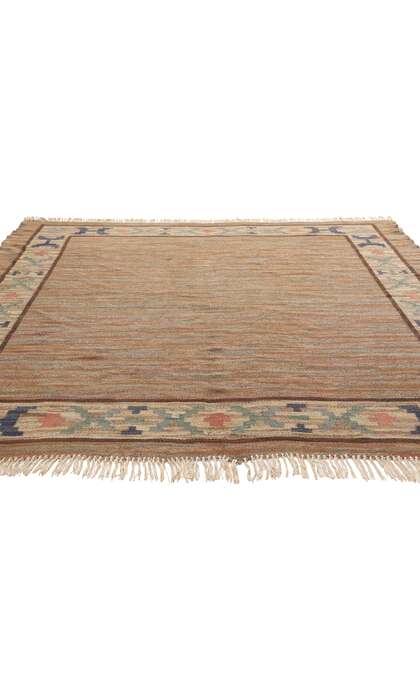 7 x 7 Vintage Swedish Scandinavian Rollakan Rug 79054