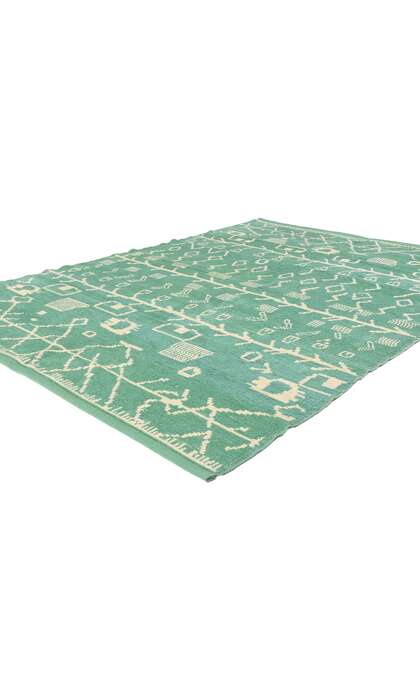 6 x 8 Modern Green Turkish Moroccan Rug 53193