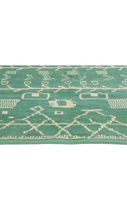 6 x 8 Modern Green Turkish Moroccan Rug 53193
