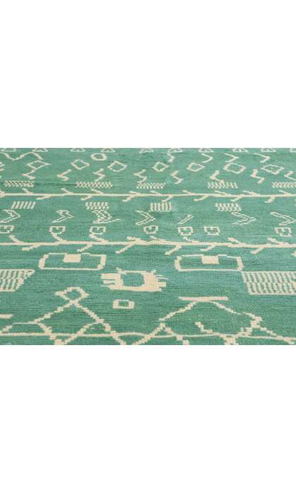6 x 8 Modern Green Turkish Moroccan Rug 53193