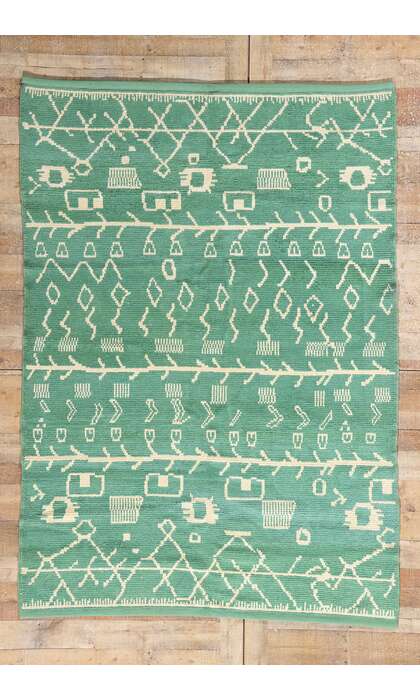 6 x 8 Modern Green Turkish Moroccan Rug 53193